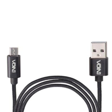 Фото товару – Кабель VOIN USB - Micro USB 3А, 1m, black (швидка зарядка/передача даних)