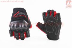 Фото товара – Перчатки мотоциклетные без пальцев M-Чёрно-Красные, тип 2