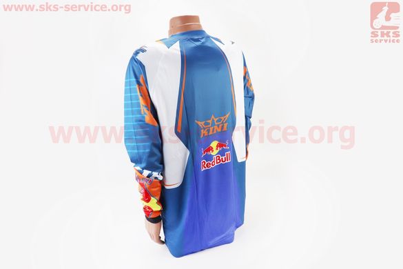 Фото товара – Футболка (Джерси) для мужчин XL - (Polyester 100%), длинные рукава, свободный крой, сине-оранжево-белая, НЕ оригинал