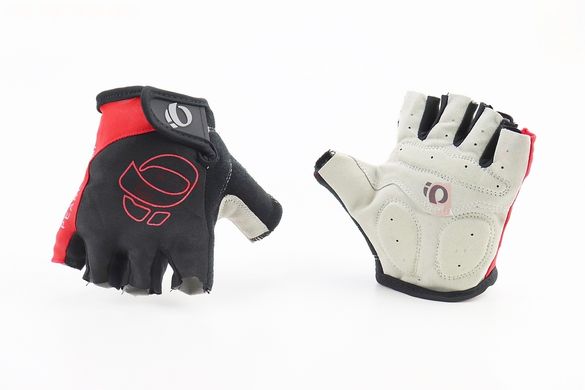 Фото товара – Перчатки без пальцев XL с мягкими вставками под ладонь, чёрно-красные