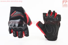Фото товара – Перчатки мотоциклетные без пальцев L-Чёрно-Красные, тип 2