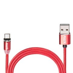 Фото товару – Кабель магнітний PULSO USB - Micro USB 2,4А, 2m, red (тільки зарядка)