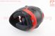 Шлем интеграл, закрытый+очки BLD-М61 М (57-58см), ЧЁРНЫЙ матовый с красно-серым рисунком, фото – 4