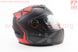 Шлем интеграл, закрытый+очки BLD-М61 М (57-58см), ЧЁРНЫЙ матовый с красно-серым рисунком, фото – 5