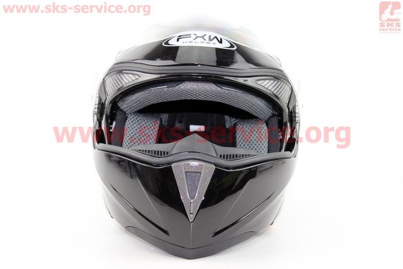 Фото товара – Шлем закрытый с откидным подбородком+очки HF-118 S- ЧЕРНЫЙ глянец