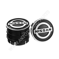 Фото товара – Заглушка колесного диска Nissan 60x55 черный ABS пластик (4шт.) 50036