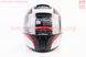 Шлем интеграл, закрытый (сертификация DOT)+откидные очки BLD-М66 М (57-58см), ЧЁРНЫЙ матовый с красно-белым рисунком, фото – 5