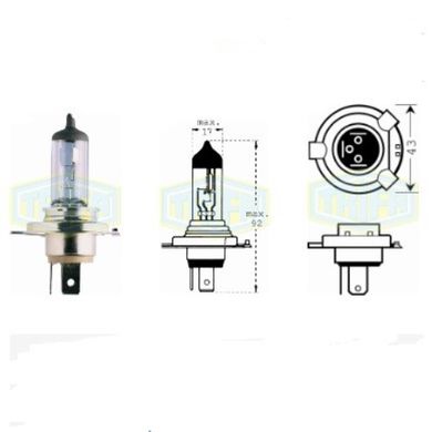 Фото товара – Лампа автомобильная Галогенная лампа для фары Trifa H4 12V 60/55W
