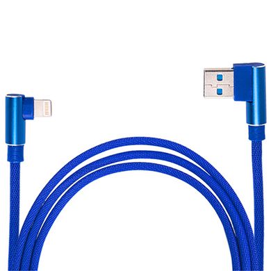 Фото товару – Кабель USB - Micro USB (Blue) 90°