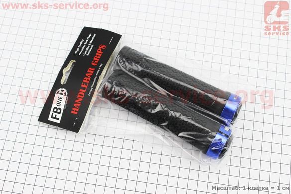 Фото товару – Ручки керма 130мм з затискачем Lock-On, чорно-сині TPR-083