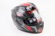Шлем интеграл, закрытый (сертификация DOT)+откидные очки BLD-M67 S (55-56см), СЕРЫЙ глянец с красно-чёрным рисунком, фото – 1