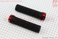 Фото товара – Ручки руля 130мм с зажимом Lock-On, чёрно-красные