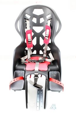 Фото товару – Сидіння для перевезення дітей пластмасове заднє, кріпл. на багажник, п'ятиточковий ремінь безпеки, BC-195