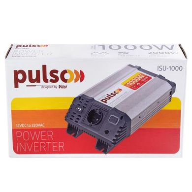 Фото товару – Перетворювач напруги PULSO/ISU-1000/12V-220V/1000W/USB-5VDC2.0A/син.хвиля/клеми