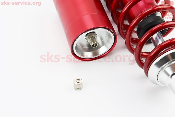 Фото товара – Амортизатор задний GY6/Yamaha - 280мм*d60мм (втулка 10мм / вилка 8мм) газовый регулир., красный