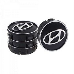 Фото товару – Заглушка колісного диска Hyundai 60x55 чорний ABS пластик (4шт.) 50939