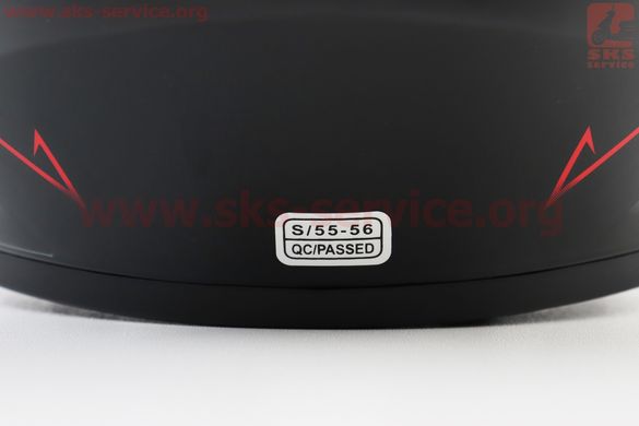 Фото товара – Шлем интеграл, закрытый BLD-M63 S (55-56см), ЧЁРНЫЙ глянец с красно-бело-серым рисунком