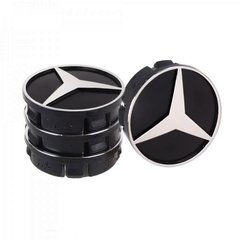 Фото товару – Заглушка колісного диска Mersedes 60x55 чорний ABS пластик (4шт.) 50942