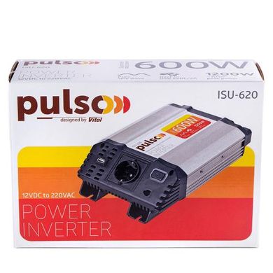Фото товара – Преобразователь напряжения PULSO/ISU-620/12V-220V/600W/USB-5VDC2.0A/син.волна/клеммы