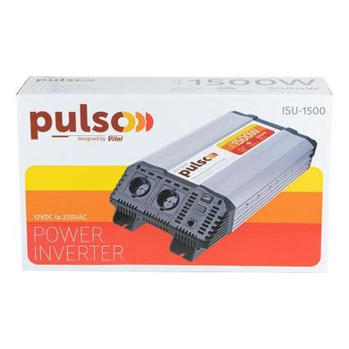 Фото товара – Преобразователь напряжения PULSO/ISU-1500/12V-220V/1500W/USB-5VDC2.0A/син.волна/клеммы