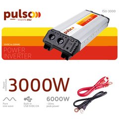 Фото товару – Перетворювач напруги PULSO/ISU-3000/12V-220V/3000W/USB-5VDC2.0A/син.хвиля/клеми