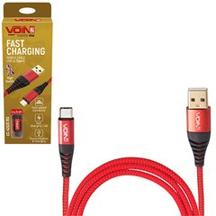 Фото товару – Кабель VOIN CC-4202C RD USB - Type C 3А, 2m, red (швидка зарядка/передача даних)