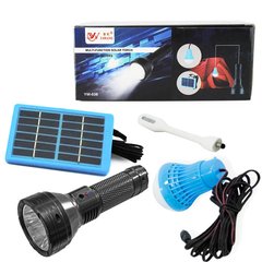 Фото товара – Фонарь YW-038-3W, 1 лампа 3W, гибкая Led лампа, Li-Ion аккумулятор, солнечная батарея, Box