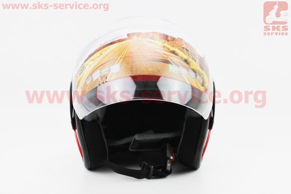 Фото товара – УЦЕНКА Шлем закрытый с откидным подбородком HF-108 S- ЧЕРНЫЙ глянец (незначительно деформированное стекло, см. фото)