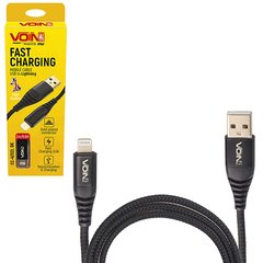 Фото товару – Кабель VOIN CC-4202L BK USB - Lightning 3А, 2m, black (швидка зарядка/передача даних)