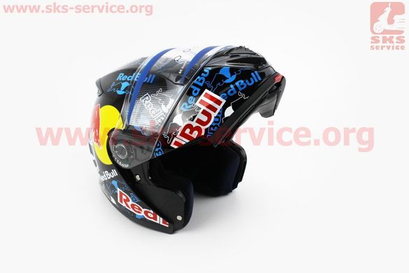 Фото товара – Шлем закрытый с откидным подбородком+очки FF328 REDBULL XL - ЧЕРНЫЙ с рисунком