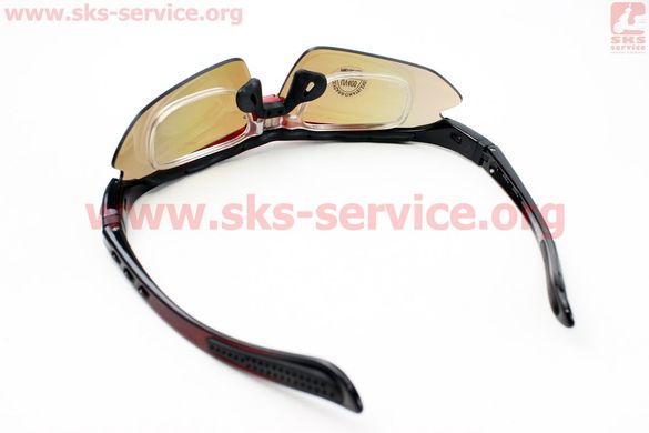 Фото товара – Очки с набором для ухода, сменные линзы 5шт, в жёстком чехле, красно-чёрные НЕ оригинал