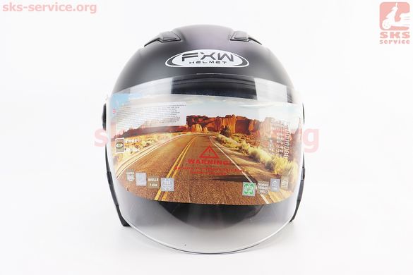 Фото товара – Шлем открытый+очки HF-223 L, ЧЁРНЫЙ матовый