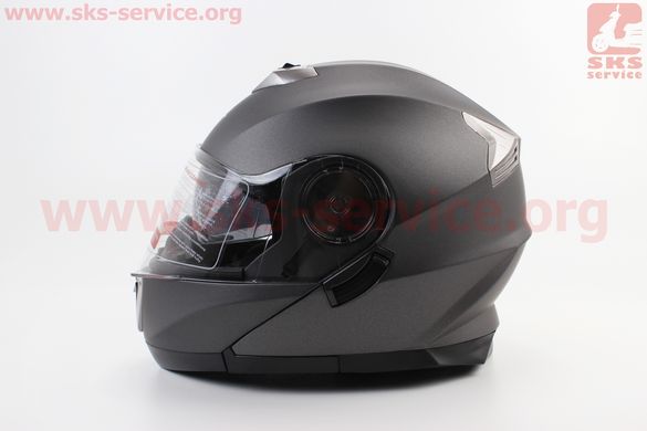 Фото товара – Шлем закрытый с откидным подбородком+очки BLD-160 S- СЕРЫЙ матовый
