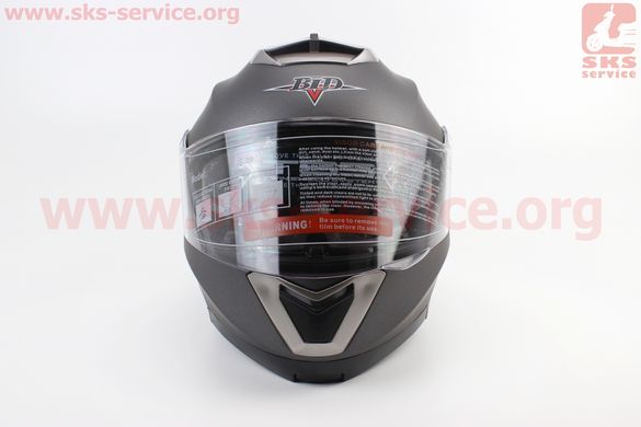 Фото товара – Шлем закрытый с откидным подбородком+очки BLD-160 S- СЕРЫЙ матовый