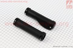 Фото товара – Ручки руля 130мм с зажимом Lock-On с двух сторон, эргономичные, чёрные