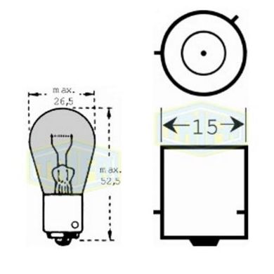 Фото товара – Лампа автомобильная Лампа для стоп-сигнала и проблесковых маячков Trifa 12V 21W BAU15s chroma