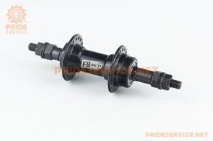 Фото товара &ndash; Втулка задняя MTB алюминиевая 14Gx36H под вольнобег, V-brake, 2 пром-подшипники 6200 2RS, крепл. гайка, чёрная RH-201