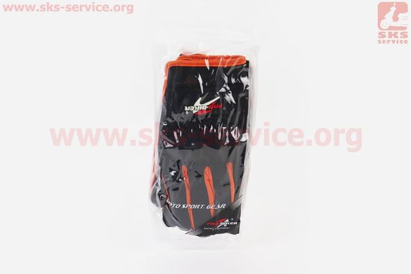 Фото товара – Перчатки мотоциклетные XL-Чёрно-Оранжевые (сенсорный палец)