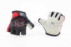 Фото товару – Перчатки без пальців L з м'якими вставками під долоню, чорно-червоні