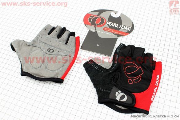 Фото товару – Перчатки без пальців L з м'якими вставками під долоню, чорно-червоні