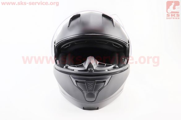 Фото товара – Шлем модуляр, закрытый с откидным подбородком+откидные очки BLD-162 М (57-58см), ЧЁРНЫЙ матовый