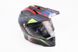 Шлем кроссовый/эндуро/АТV со стеклом (сертификации DOT / ECE) SCO-819-7 S (55-56см), ЧЕРНЫЙ матовый с сине-красно-зеленым рисунком, фото – 1