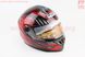 Шлем интеграл, закрытый HF-122 XL, ЧЁРНЫЙ глянец с красно-серым рисунком IRON Q238 (возможен не работающий воздухозаборник, потёртости), фото – 2