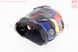 Шлем кроссовый/эндуро/АТV со стеклом (сертификации DOT / ECE) SCO-819-7 S (55-56см), ЧЕРНЫЙ матовый с сине-красно-зеленым рисунком, фото – 3