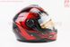 Шлем интеграл, закрытый HF-122 XL, ЧЁРНЫЙ глянец с красно-серым рисунком IRON Q238 (возможен не работающий воздухозаборник, потёртости), фото – 4