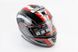 Шлем закрытый с откидным подбородком+очки BLD-160 М- ЧЕРНЫЙ с рисунком красно-белым, фото – 1
