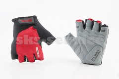Фото товару – Перчатки без пальців S з гелевими вставками під долоню, чорно-червоні SBG-1457