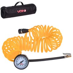 Фото товара – Шланг воздушный "VOIN" VP-104 спиральный 7,5м с манометром/дефлятор/сумка