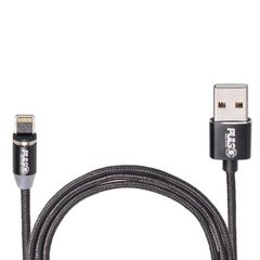 Фото товара – Кабель магнитный PULSO USB - Lightning 2,4А, 1m, black (только зарядка)