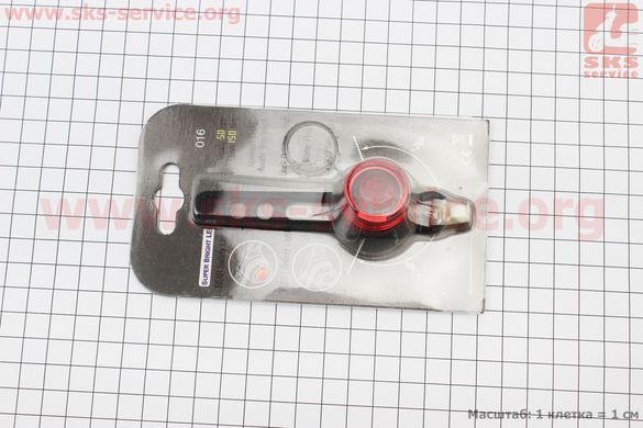 Фото товара – Фонарь задний 1 диод алюминиевый, красный (без батареек)
